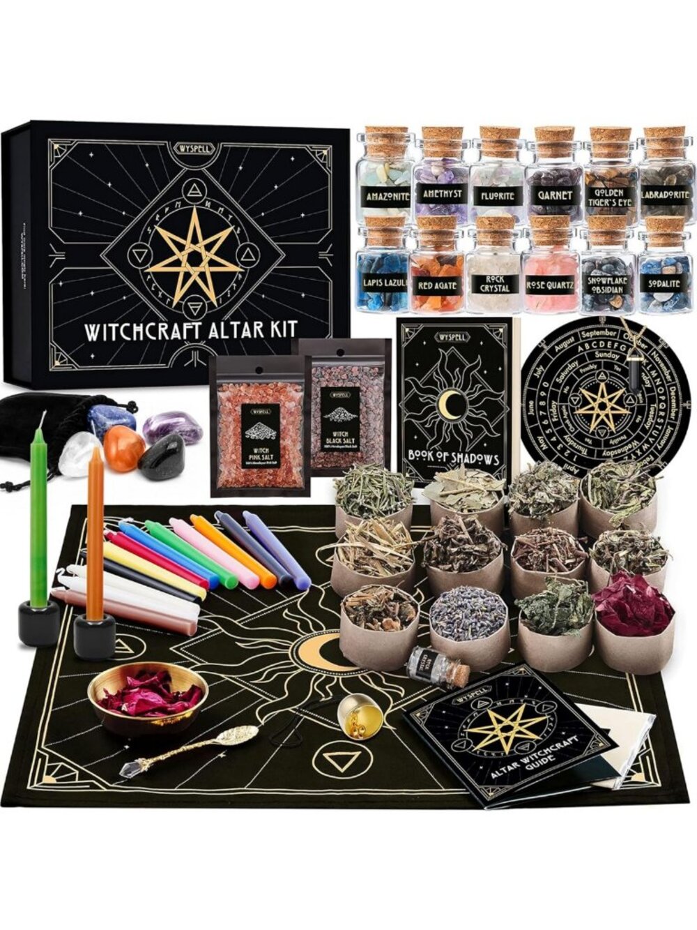 77-Piece Large Witchcraft Kit - Altar Spell Set & Witchy Gifts for Beginners